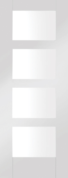 Shaker 4-Light White Primed Internal Door with Clear Glass